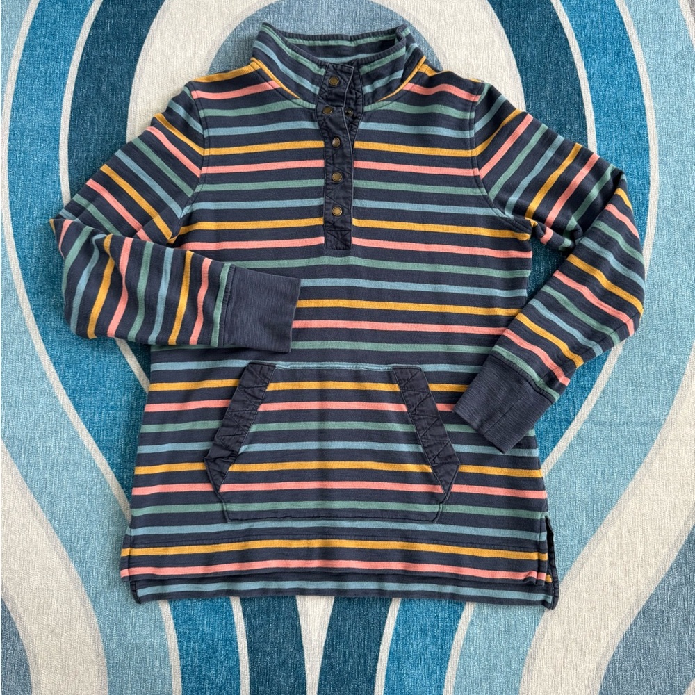 LLBean Striped Multicolor Organic Cotton Pullover Sweater